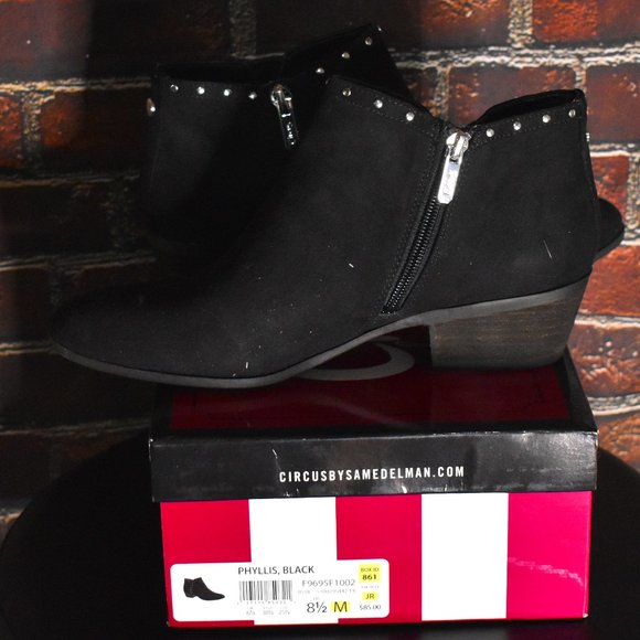 New Sam Edelman Black Bootie w/ Silver Studs - Picture 5 of 10